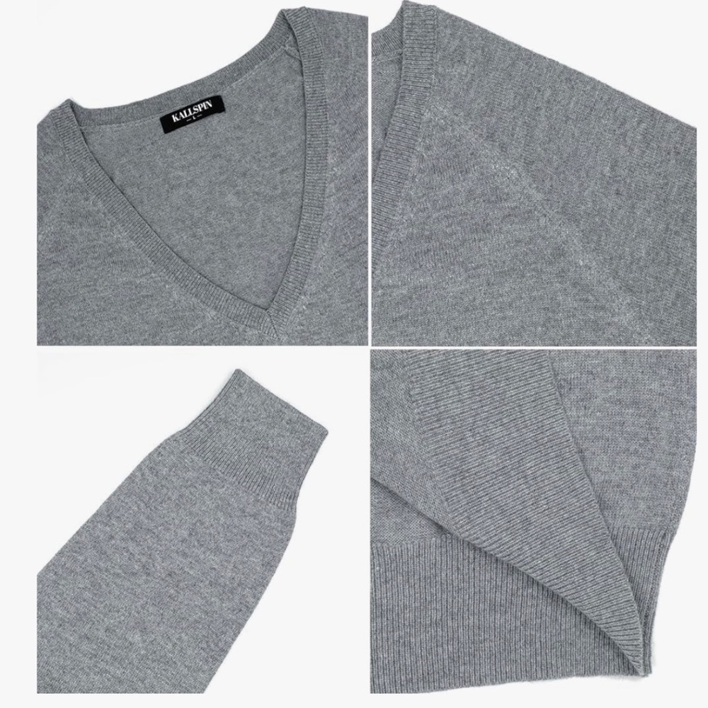 Kallspin wool blend v neck sweater Size L - Picture 6 of 6